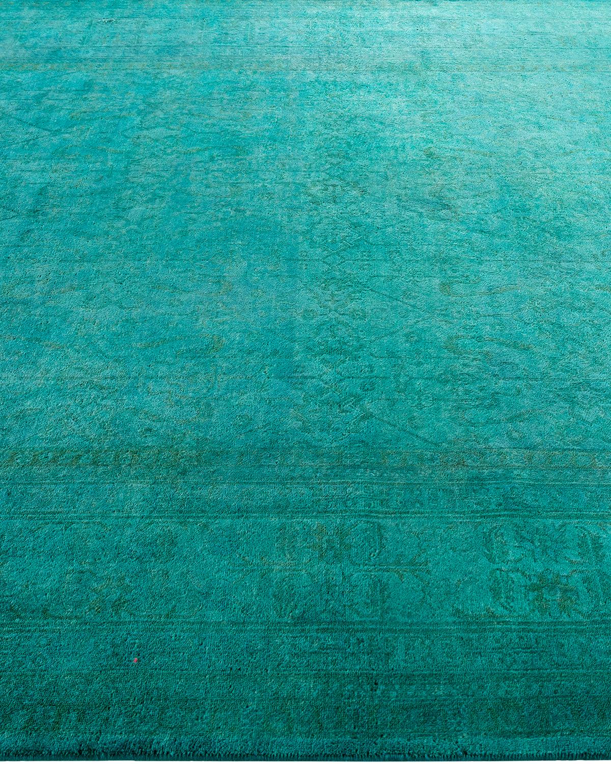 Alfombra de lana teñida a mano contemporánea verde 1,80 x 1,80 cm en Nuevo estado para la venta en Norwalk, CT