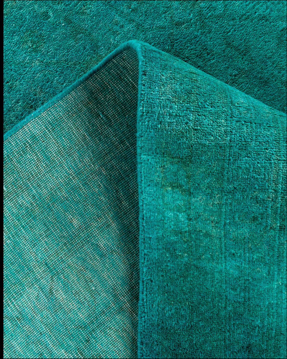 Alfombra de lana teñida a mano contemporánea verde 1,80 x 1,80 cm Lana en venta