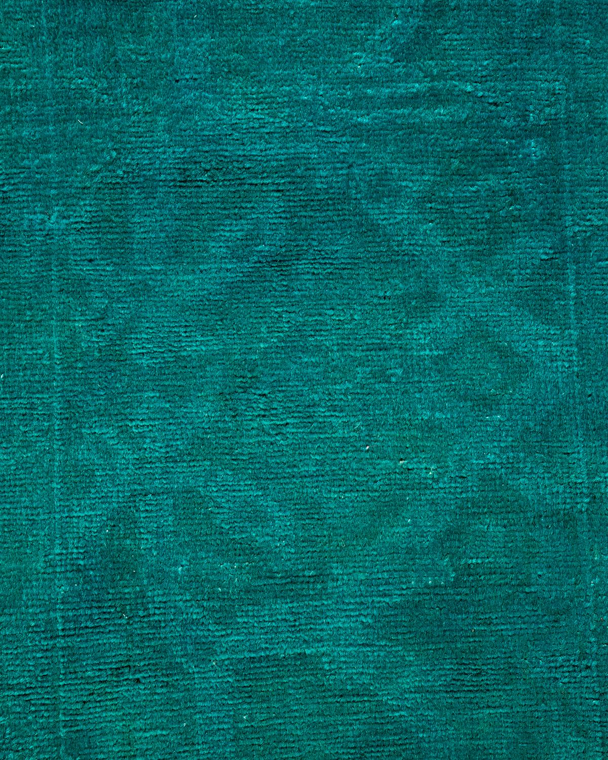 Alfombra de lana teñida a mano contemporánea verde Pakistaní en venta