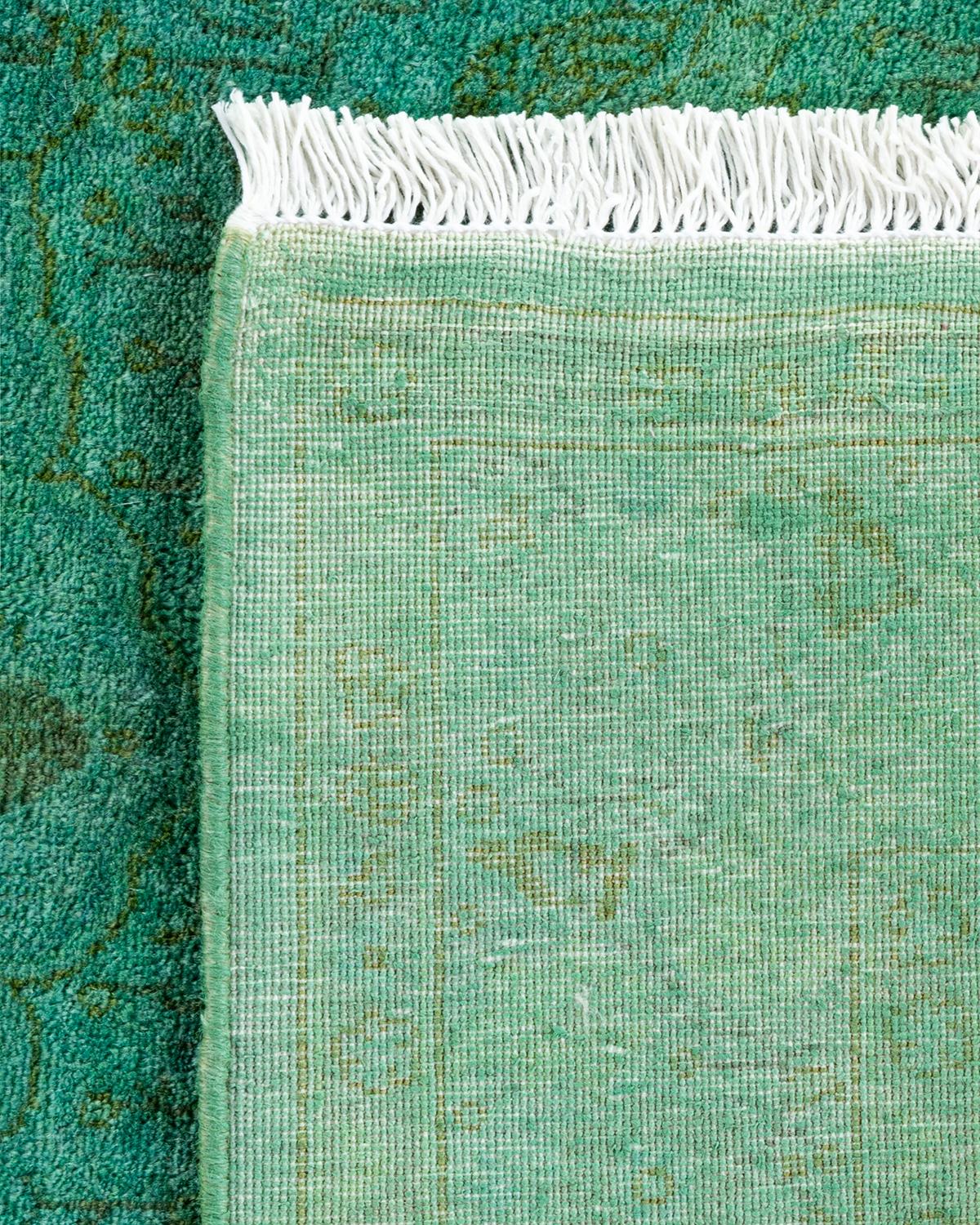 Alfombra de lana teñida a mano contemporánea verde Siglo XXI y contemporáneo en venta
