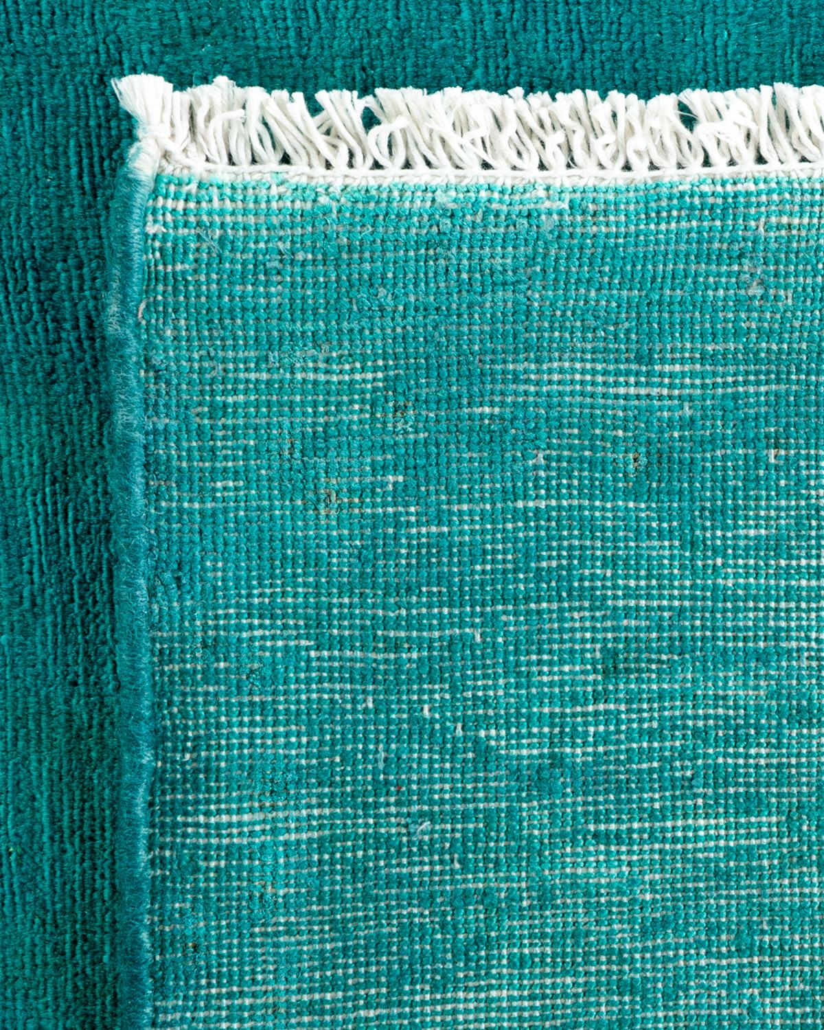 Alfombra de lana teñida a mano contemporánea verde Siglo XXI y contemporáneo en venta