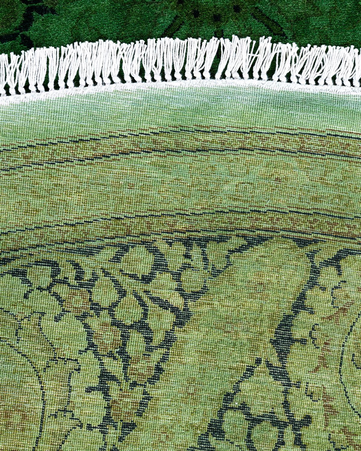 Alfombra de lana teñida a mano contemporánea verde Siglo XXI y contemporáneo en venta