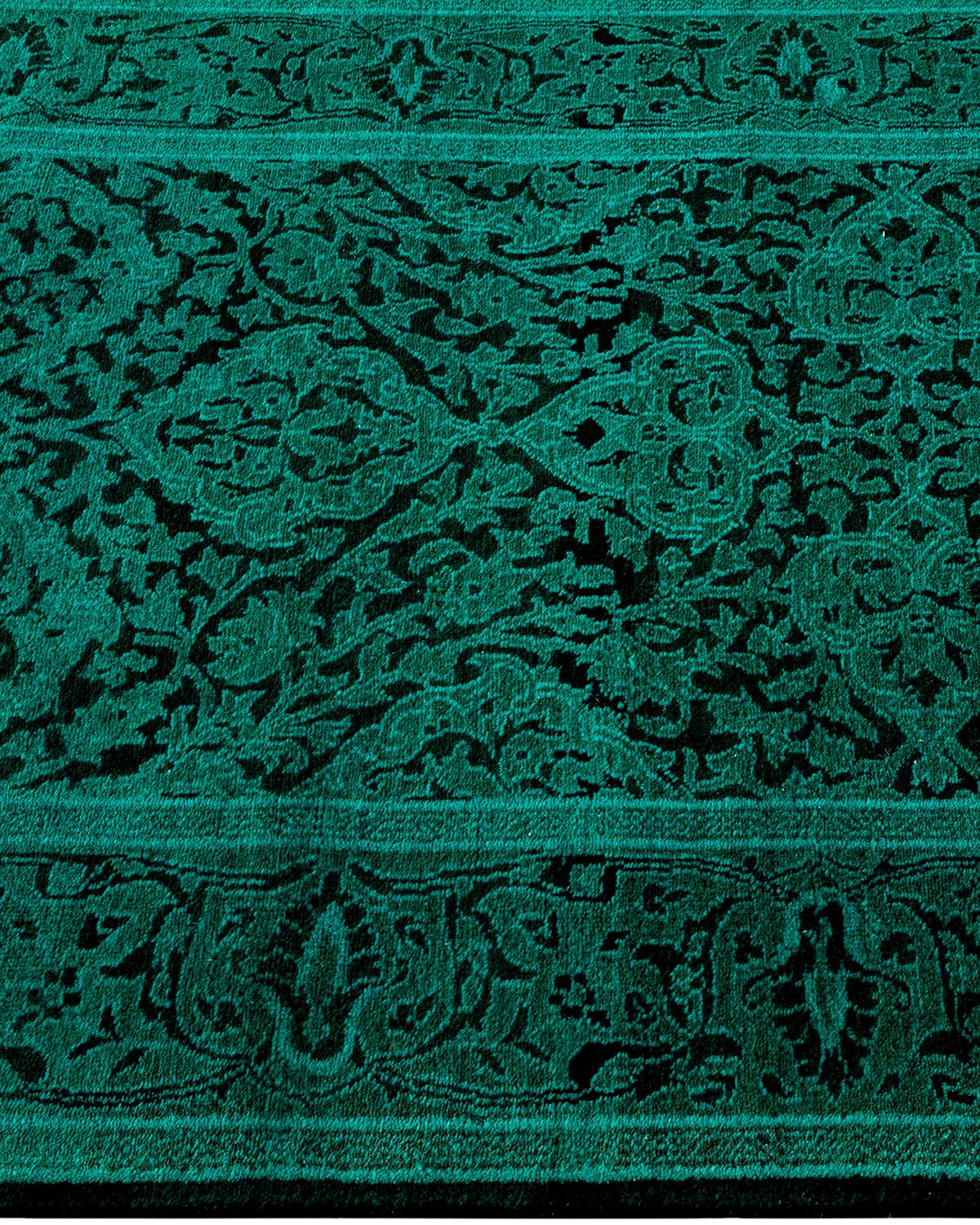 Traves de Mesa Contemporáneo Overdyed Hand Knotted Lana Verde en Nuevo estado para la venta en Norwalk, CT