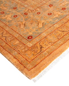 Contemporary Overdyed Hand Knotted Wool Ivory Area Rug