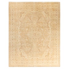 Contemporary Overdyed Hand Knotted Wool Ivory Area Rug
