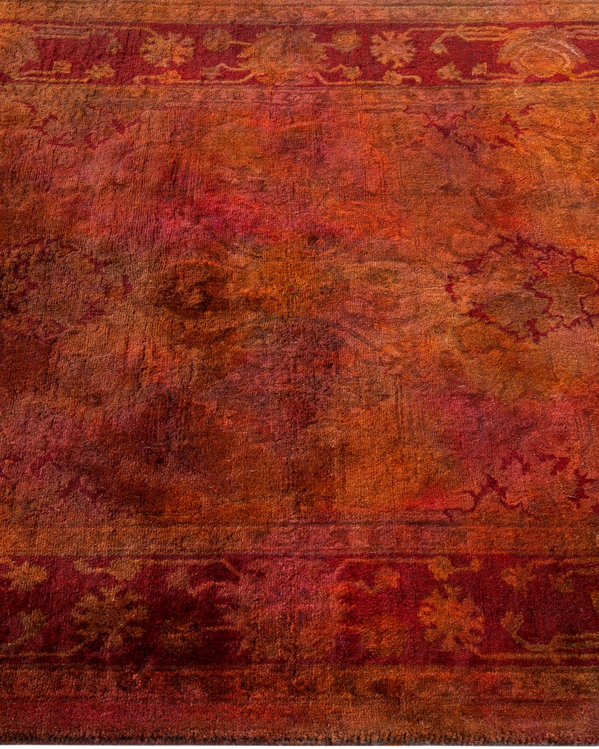 Contemporary Overdyed Hand Knotted Wool Multi Area Rug In New Condition For Sale In Norwalk, CT