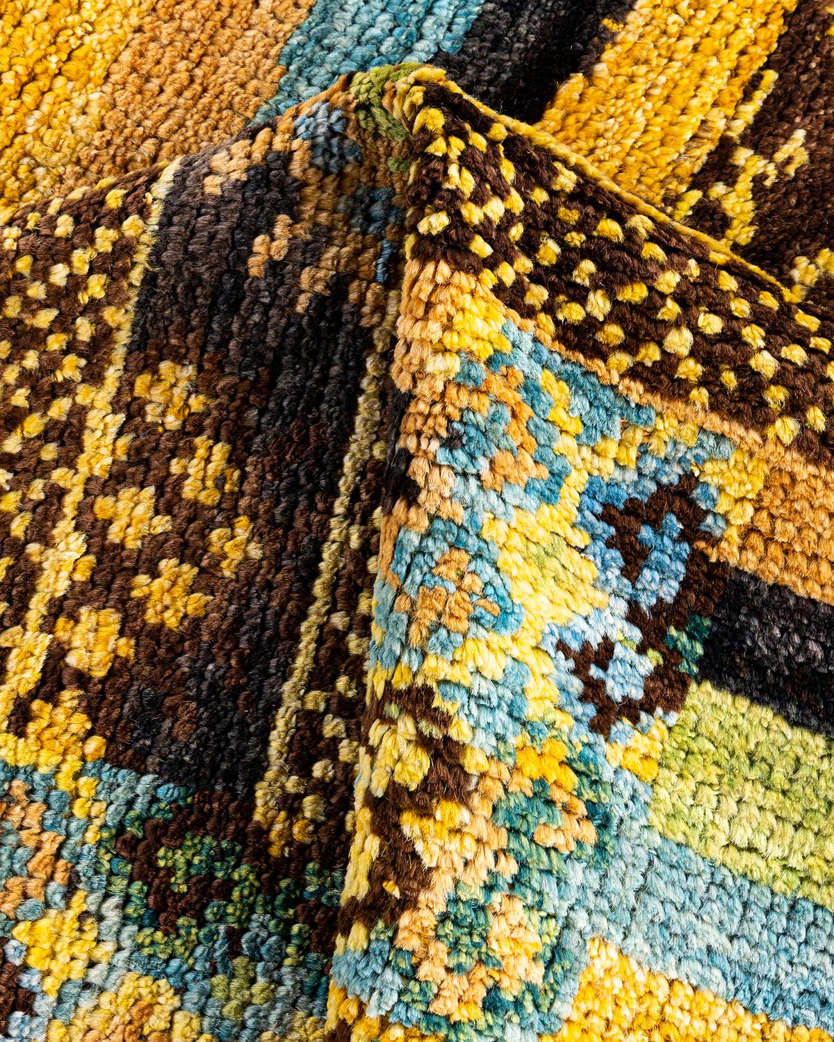 Tappeto contemporaneo in lana sovratinta annodata a mano Multi Area Rugs in vendita 1