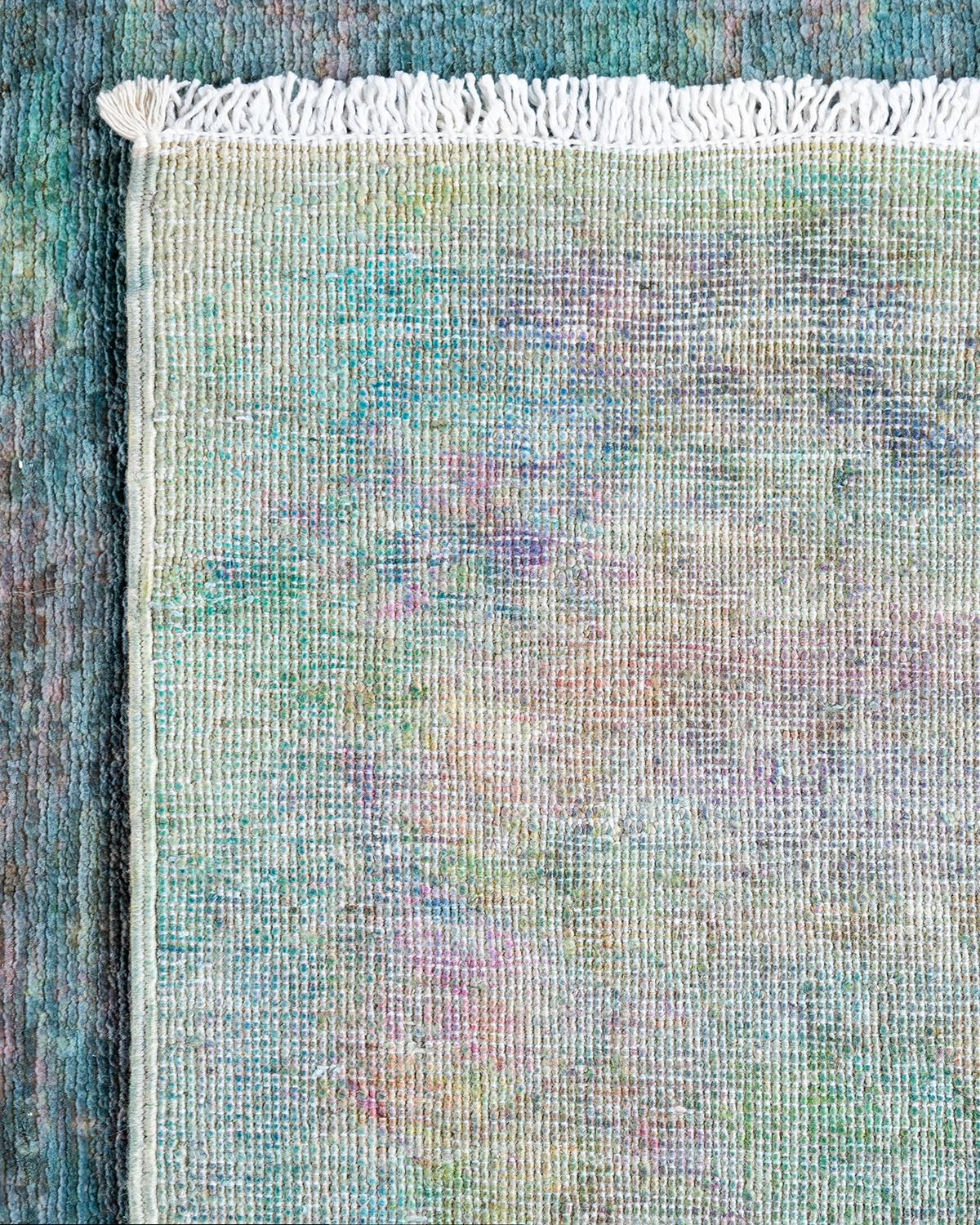 Contemporary Overdyed Hand Knotted Wool Multi Runner (21. Jahrhundert und zeitgenössisch) im Angebot