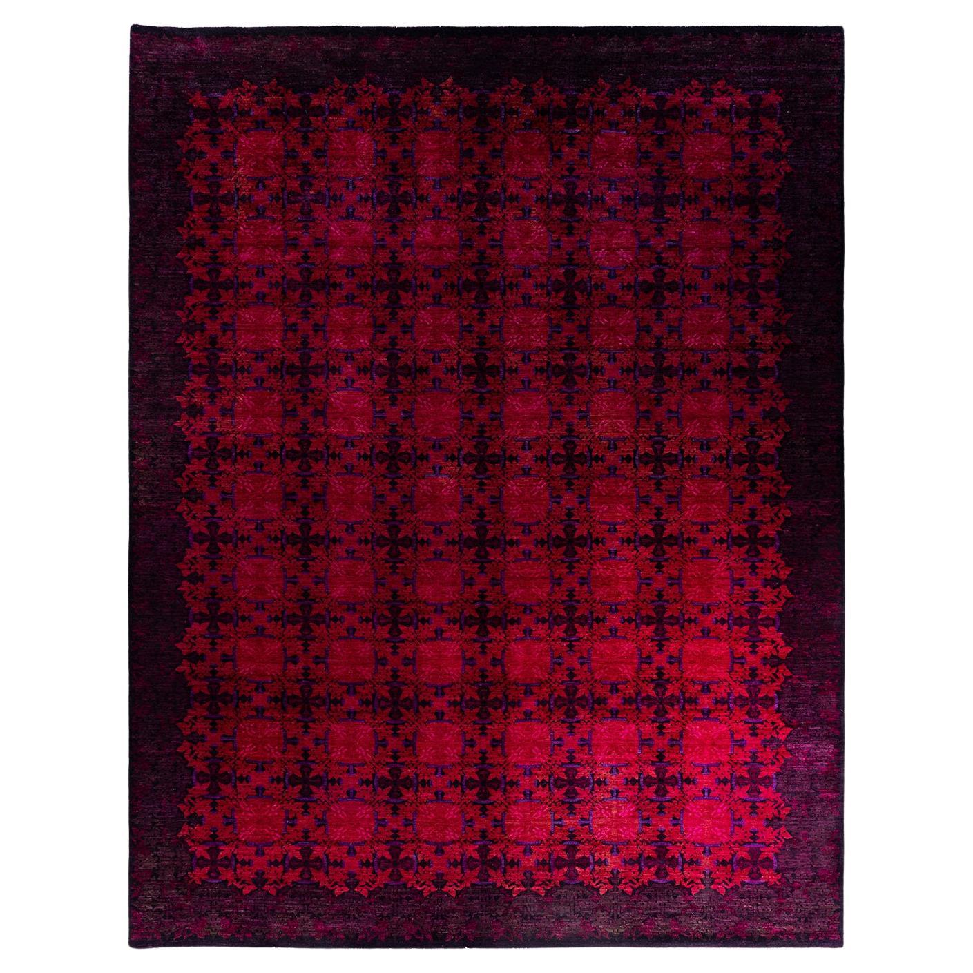 Contemporary Overdyed Hand Knots Rugs (Tappeto di lana arancione) 12' 2" x 15' 10"