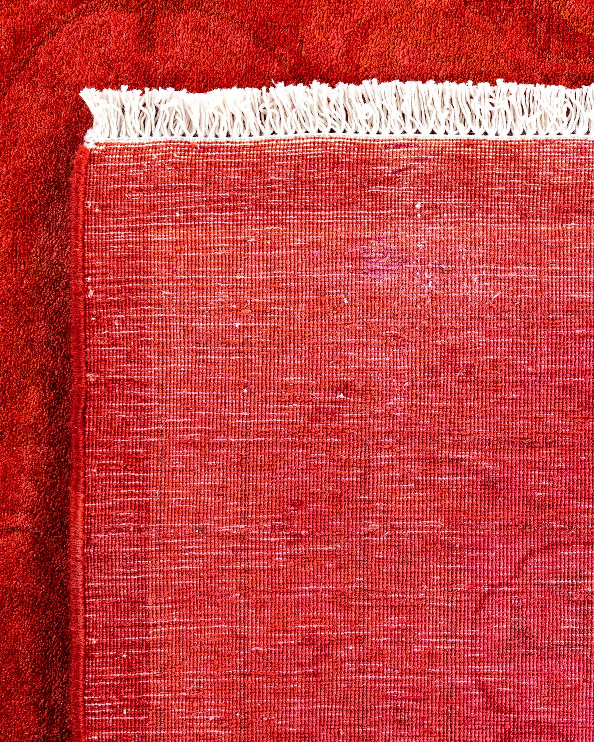XXIe siècle et contemporain Contemporary Overdyed Hand Knotted Wool Orange Area Rug 9' 3
