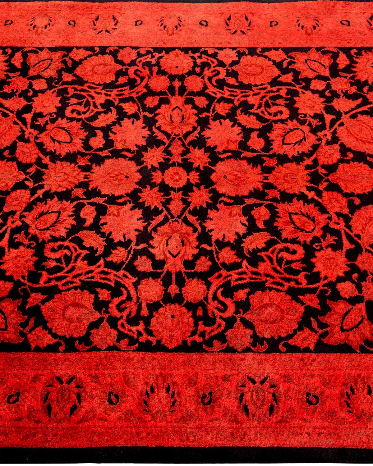 Tapis Contemporary en laine surteinte nouée à la main Orange Neuf - En vente à Norwalk, CT