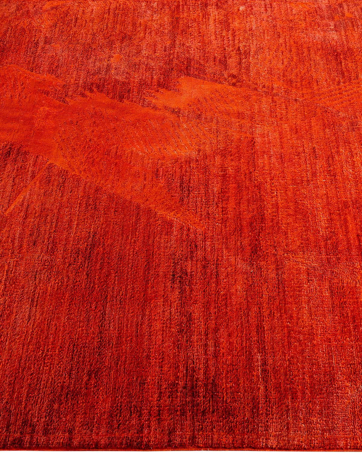 Tapis Contemporary en laine surteinte nouée à la main Orange Neuf - En vente à Norwalk, CT