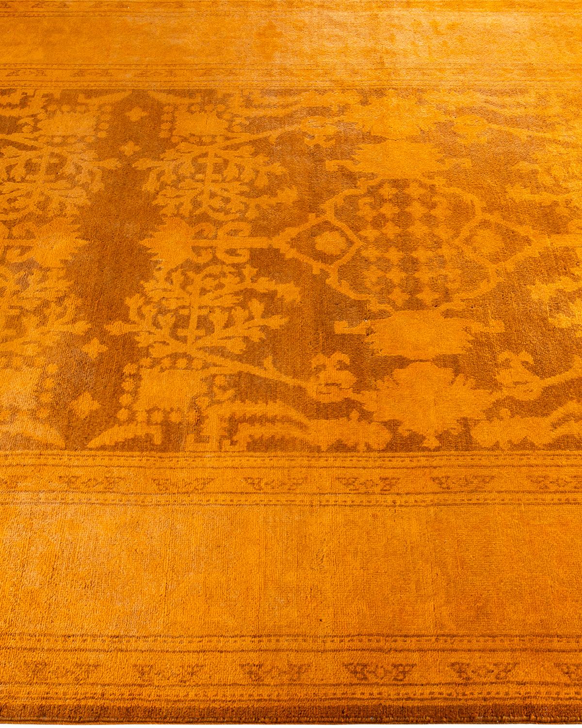 Tapis Contemporary en laine surteinte nouée à la main Orange Neuf - En vente à Norwalk, CT