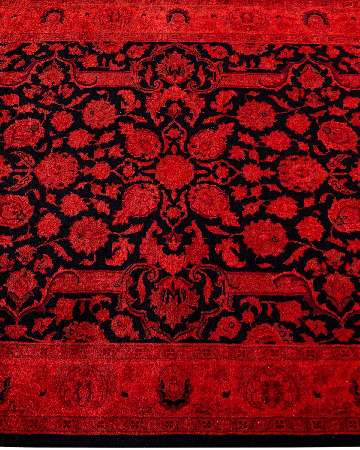 Alfombra anaranjada de lana teñida a mano contemporánea en Nuevo estado para la venta en Norwalk, CT