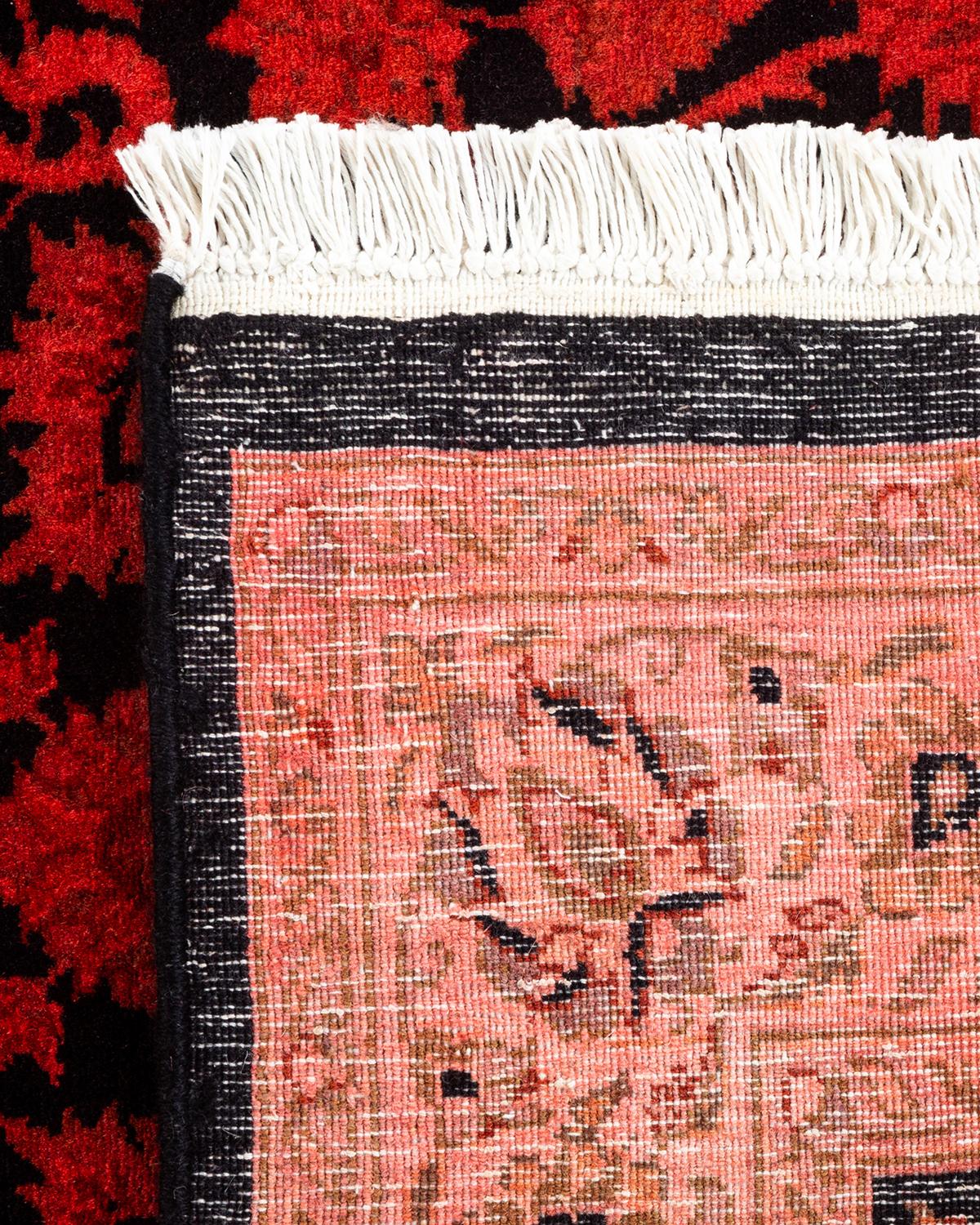 XXIe siècle et contemporain Tapis Contemporary en laine surteinte nouée à la main Orange en vente