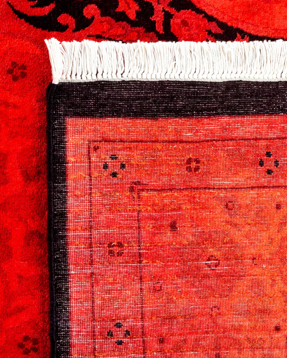 Alfombra anaranjada de lana teñida a mano contemporánea Siglo XXI y contemporáneo en venta