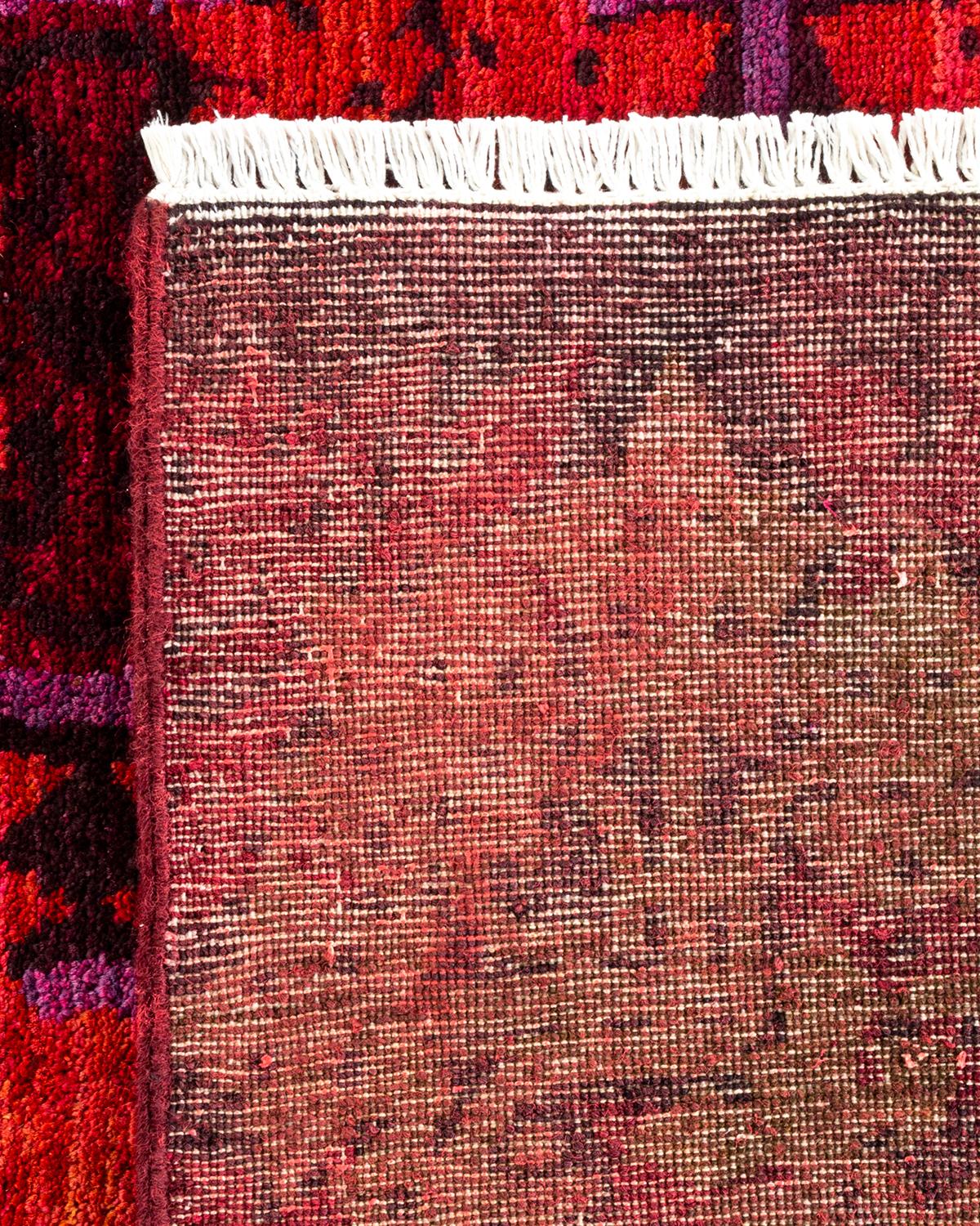 XXI secolo e contemporaneo Tappeto contemporaneo in lana sovratinta annodata a mano di colore arancione in vendita