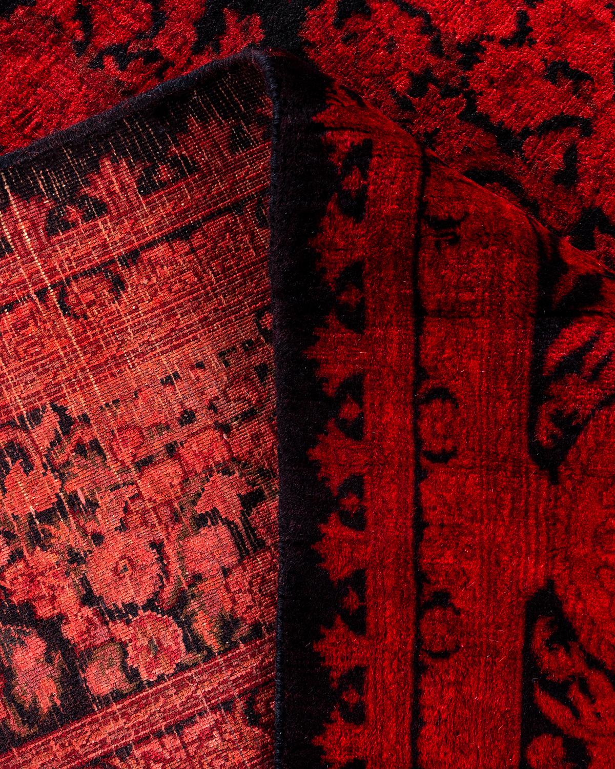 Alfombra anaranjada de lana teñida a mano contemporánea Siglo XXI y contemporáneo en venta