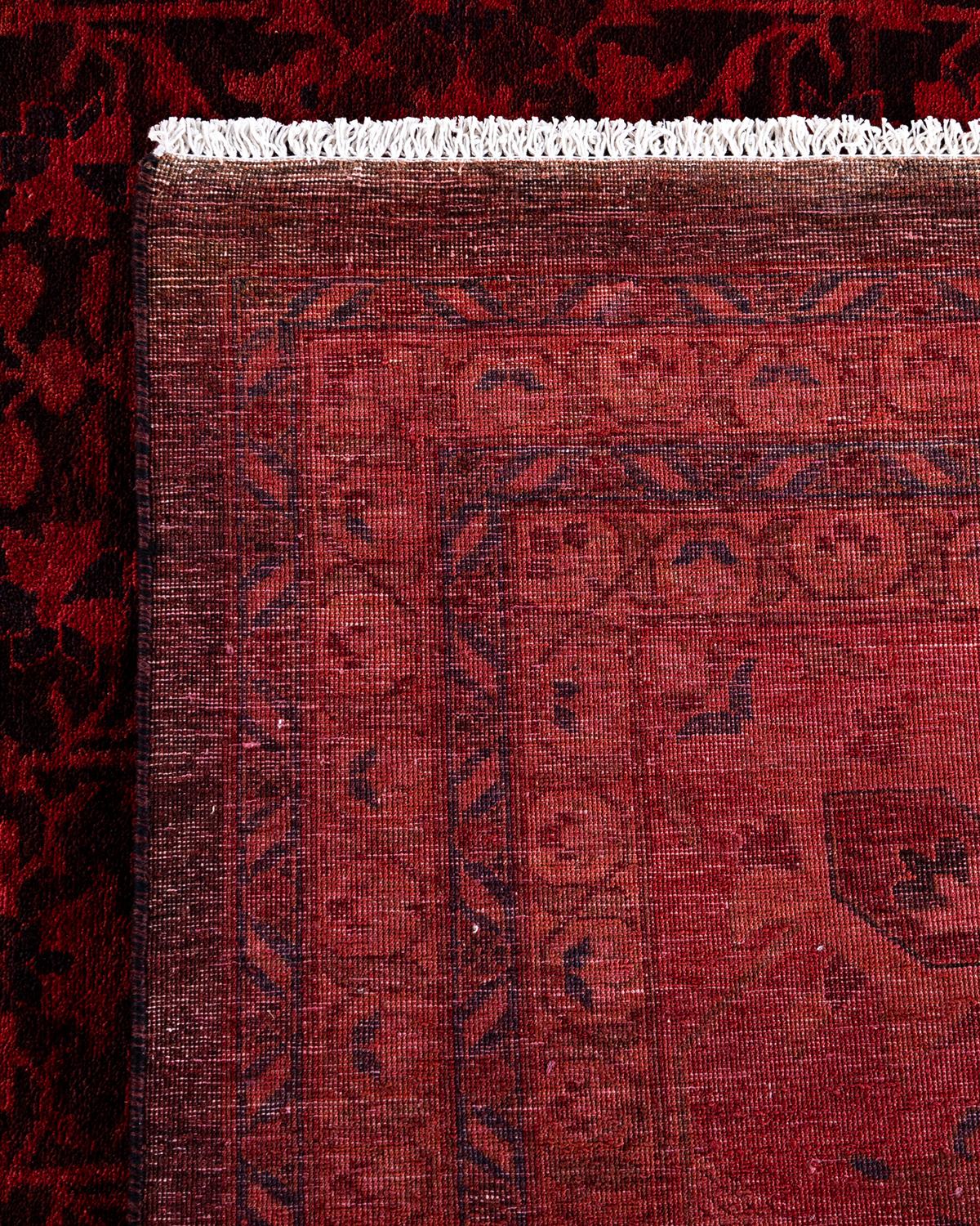 XXIe siècle et contemporain Tapis Contemporary en laine surteinte nouée à la main Orange en vente