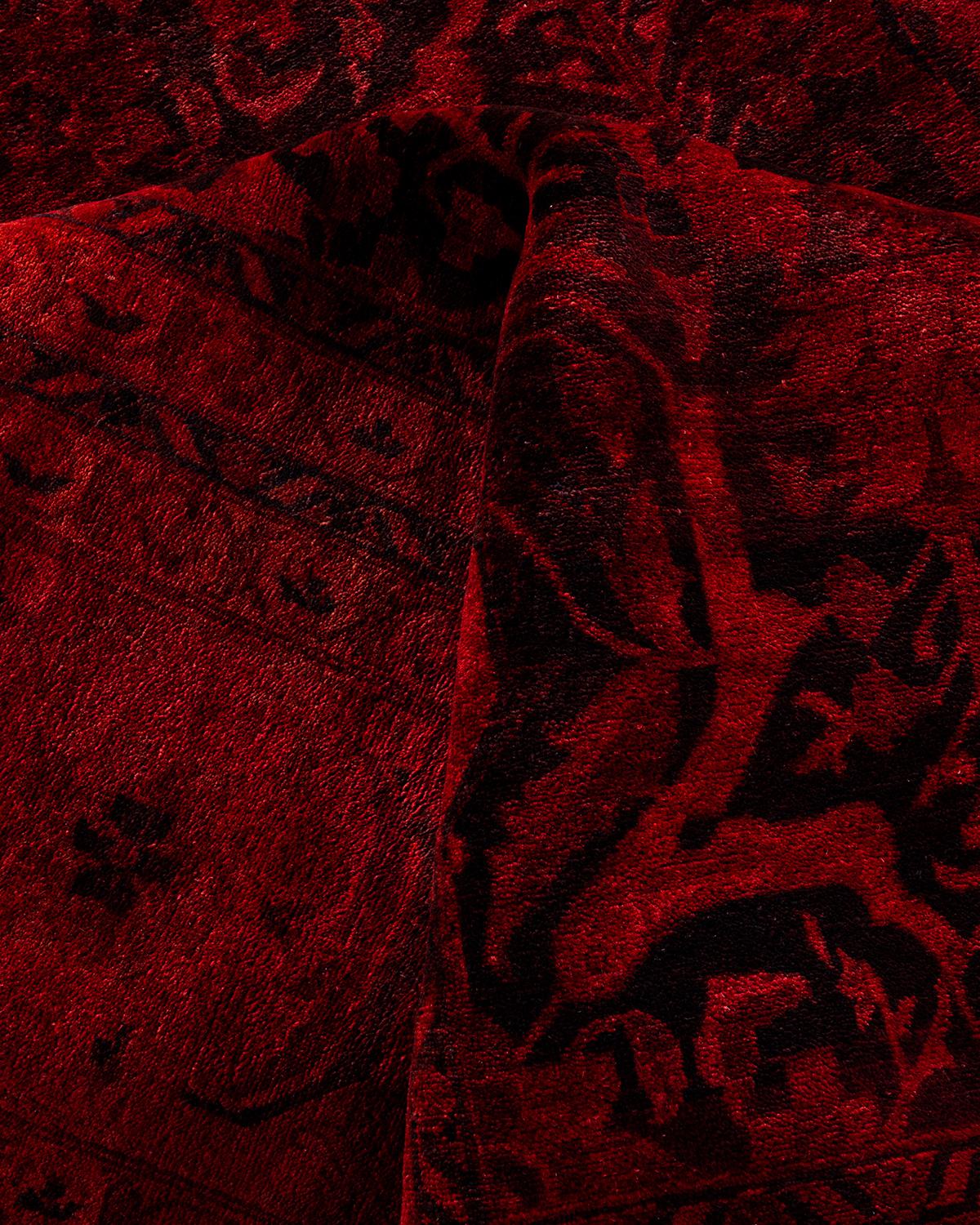 Tapis Contemporary en laine surteinte nouée à la main Orange en vente 1