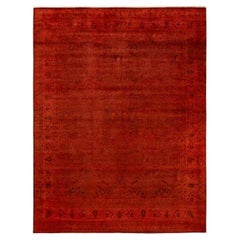 Tapis Contemporary en laine surteinte nouée à la main Orange