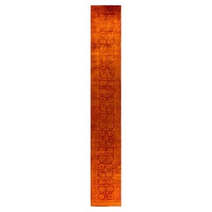 Lana Sobreteñida Contemporánea Anaranjada Corredor 2' 6" x 17' 7"