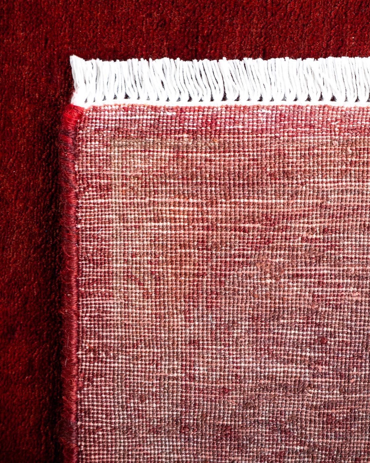 Traves de Mesa Contemporáneo Overdyed Hand Knotted Lana Naranja Siglo XXI y contemporáneo en venta