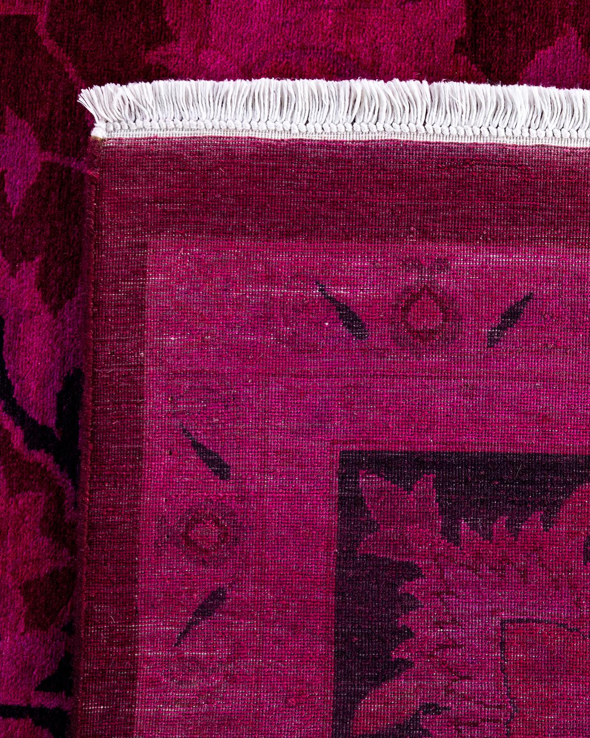 XXIe siècle et contemporain Contemporary Overdyed Hand Knotsted Wool Pink Area Rug 10' 2