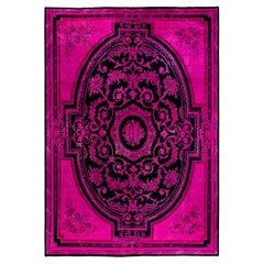 Contemporary Overdyed Hand Knotted Wool Pink Area Rug 10' 3" x 14' 7"