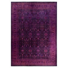 Contemporary Overdyed Hand Knotted Wool Pink Area Rug 10
 3" x 14
 9"