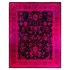 Contemporary Overdyed Hand Knotted Wool Pink Area Rug 12' 0" x 14' 10"