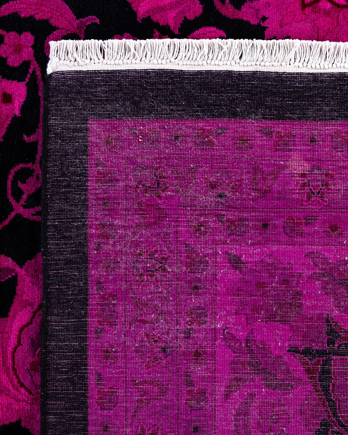 XXI secolo e contemporaneo Contemporary Overdyed Hand Knots Rugs (Tappeto di lana rosa) 12' 2