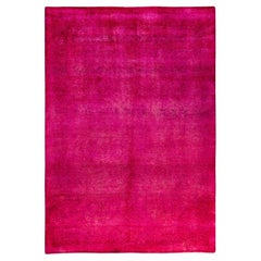 Contemporary Overdyed Hand Knotted Wool Pink Area Rug 4' 1" x 6' 2"