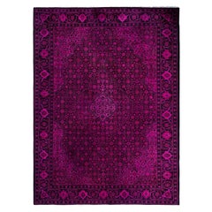 Contemporary Overdyed Hand Knotted Wool Pink Area Rug 4' 10" x 6' 6"