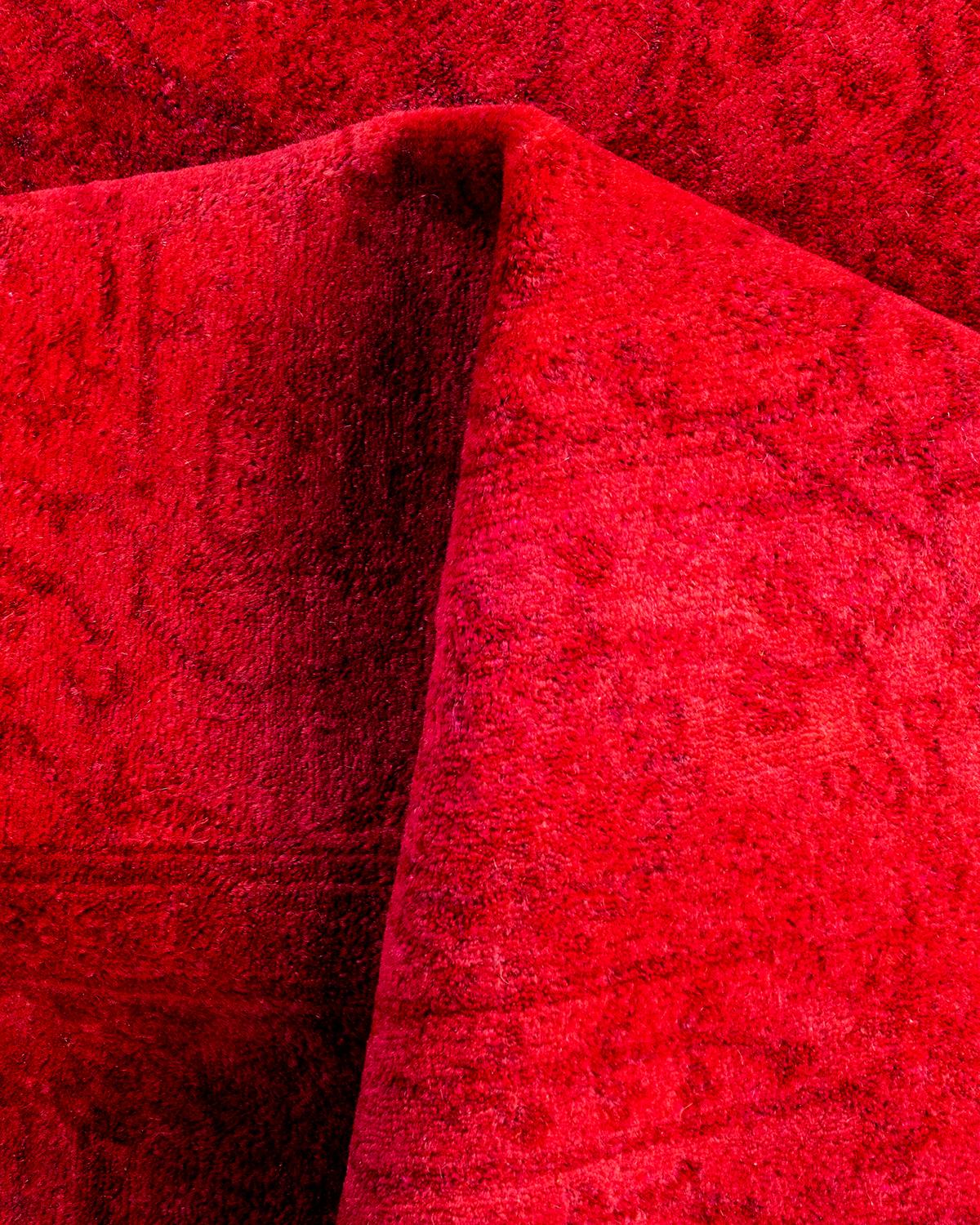 Alfombra de lana teñida a mano contemporánea rosa 1,70 x 1,70 cm en venta 1