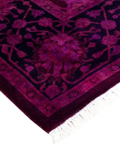 Contemporary Overdyed Hand Knotted Wool Pink Area Rug 6' 0" x 9' 1"