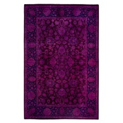 Contemporary Overdyed Hand Knotted Wool Pink Area Rug 6' 0" x 9' 1"