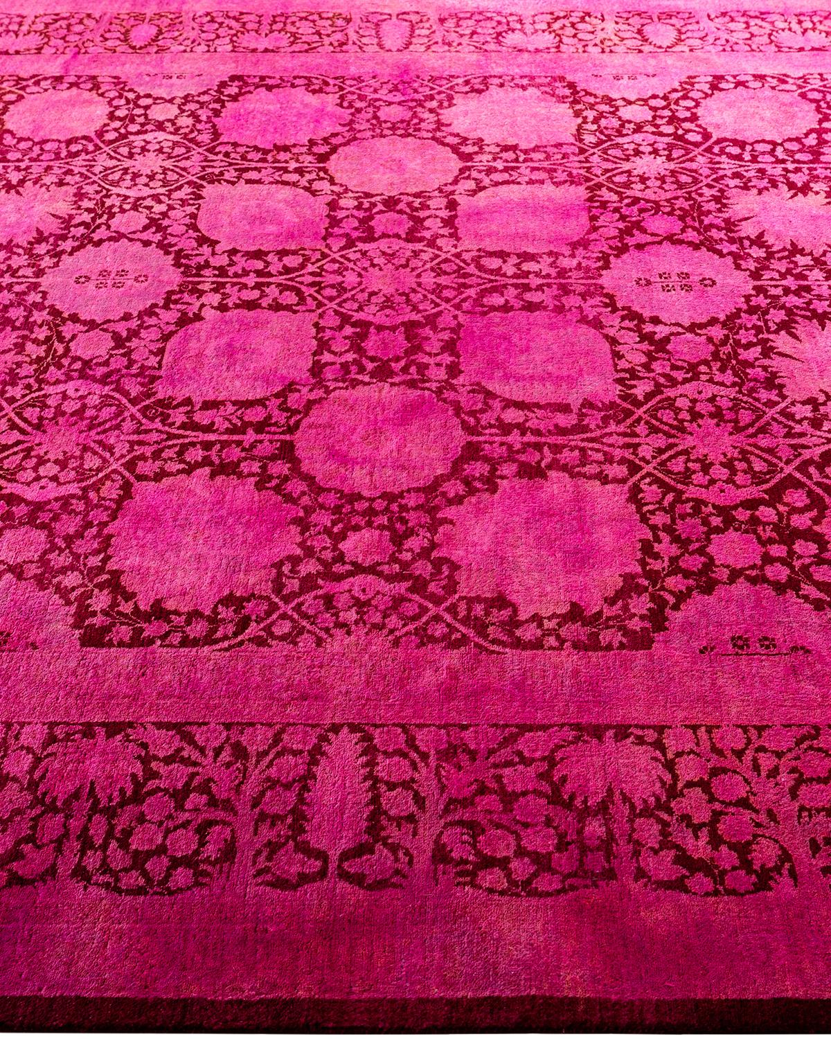Contemporary Overdyed Hand Knots Rugs Rosa Area Rug Rugged 6' 1