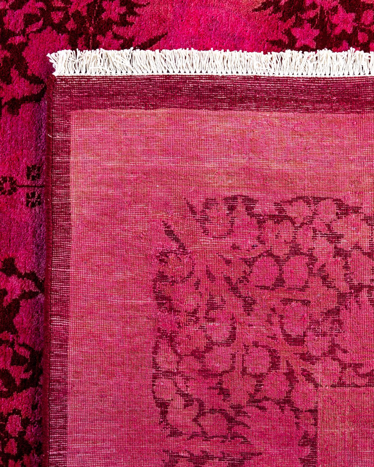 XXI secolo e contemporaneo Contemporary Overdyed Hand Knots Rugs Rosa Area Rug Rugged 6' 1