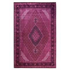 Contemporary Overdyed Hand Knotted Wool Pink Area Rug 6' 1" x 9' 5"