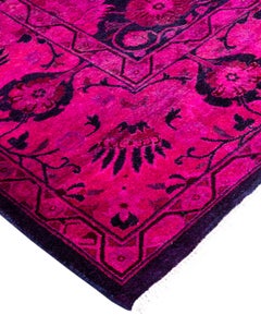 Contemporary Overdyed Hand Knotted Wool Pink Area Rug 6' 2" x 8' 10"