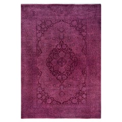 Contemporary Overdyed Hand Knotted Wool Pink Area Rug 6
 2" x 8
 10"
