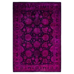 Contemporary Overdyed Hand Knotted Wool Pink Area Rug 6' 2" x 8' 10"