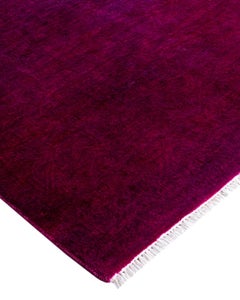 Contemporary Overdyed Hand Knotted Wool Pink Area Rug 6' 2" x 9' 2"