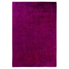 Contemporary Overdyed Hand Knotted Wool Pink Area Rug 6' 2" x 9' 2"