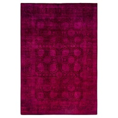 Contemporary Overdyed Hand Knotted Wool Pink Area Rug 6' 3" x 8' 10"