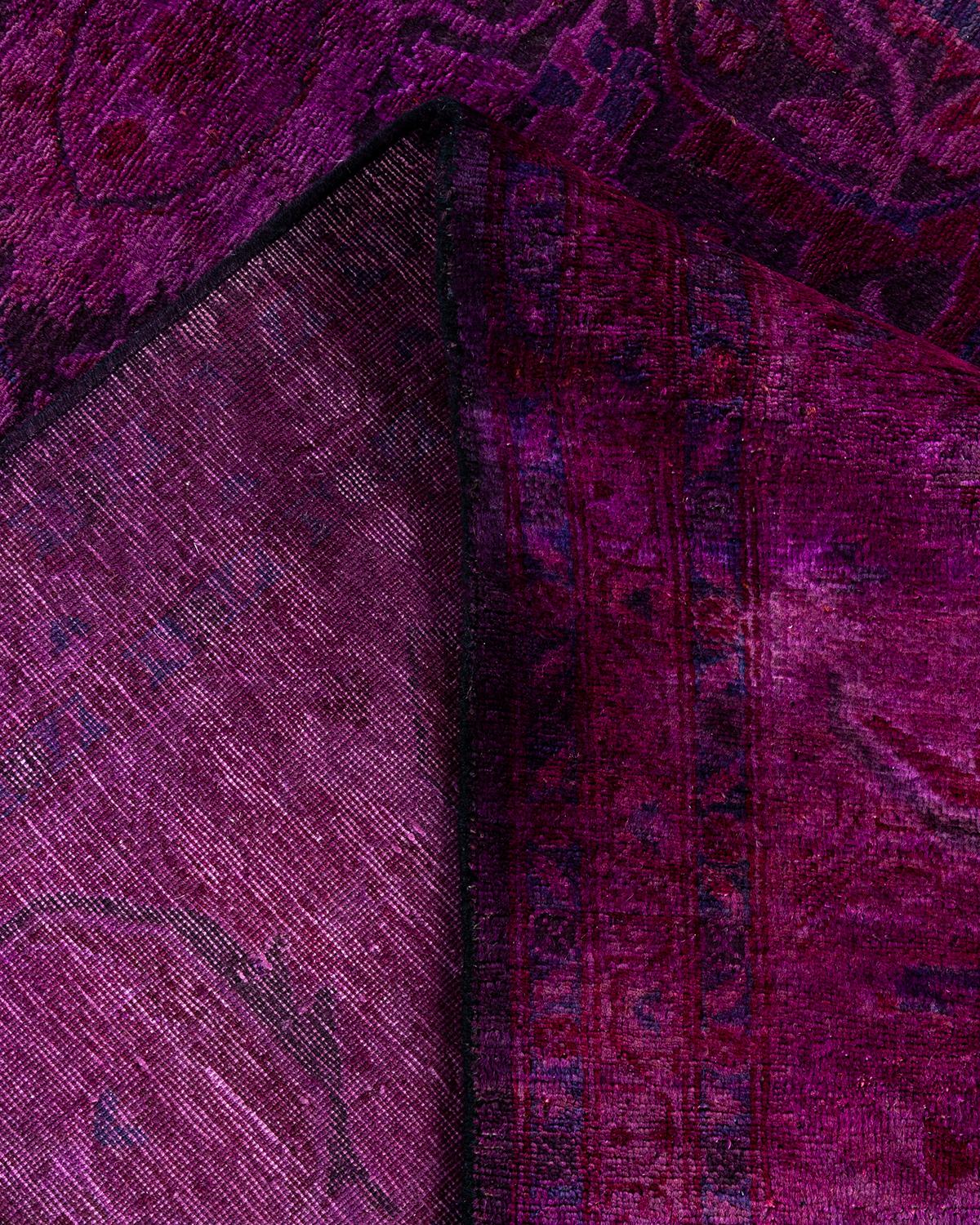 Contemporary Overdyed Hand Knotted Wool Pink Area Rug 8' 0