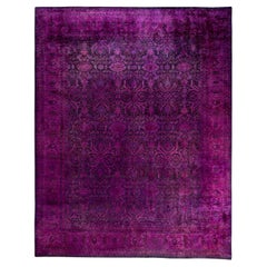 Contemporary Overdyed Hand Knotted Wool Pink Area Rug 8' 0" x 10' 1"