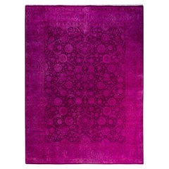 Contemporary Overdyed Hand Knotted Wool Pink Area Rug 8' 1" x 10' 5"