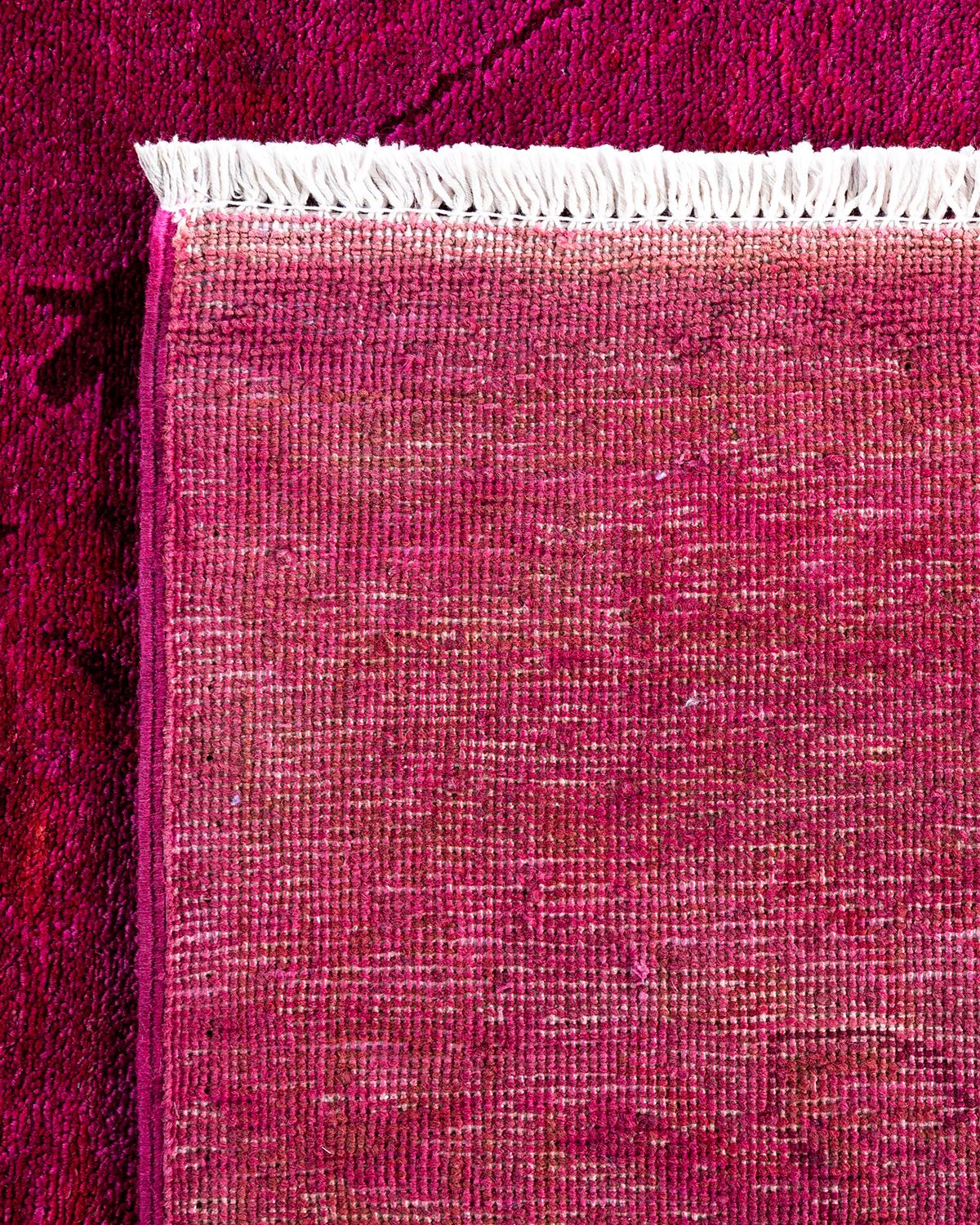 Contemporary Overdyed Hand Knotted Wool Pink Area Rug 8' 2